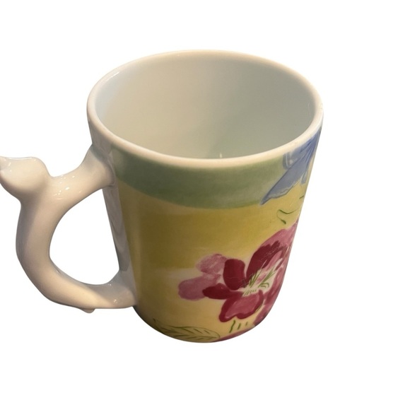 Cat Mug Pink Blue Floral Kitty Handle 1985 Minou-ettes Coeur Vintage Portugal - Picture 6 of 7